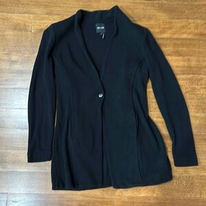 Nic + Zoe black knit jacket with single snap button size small
